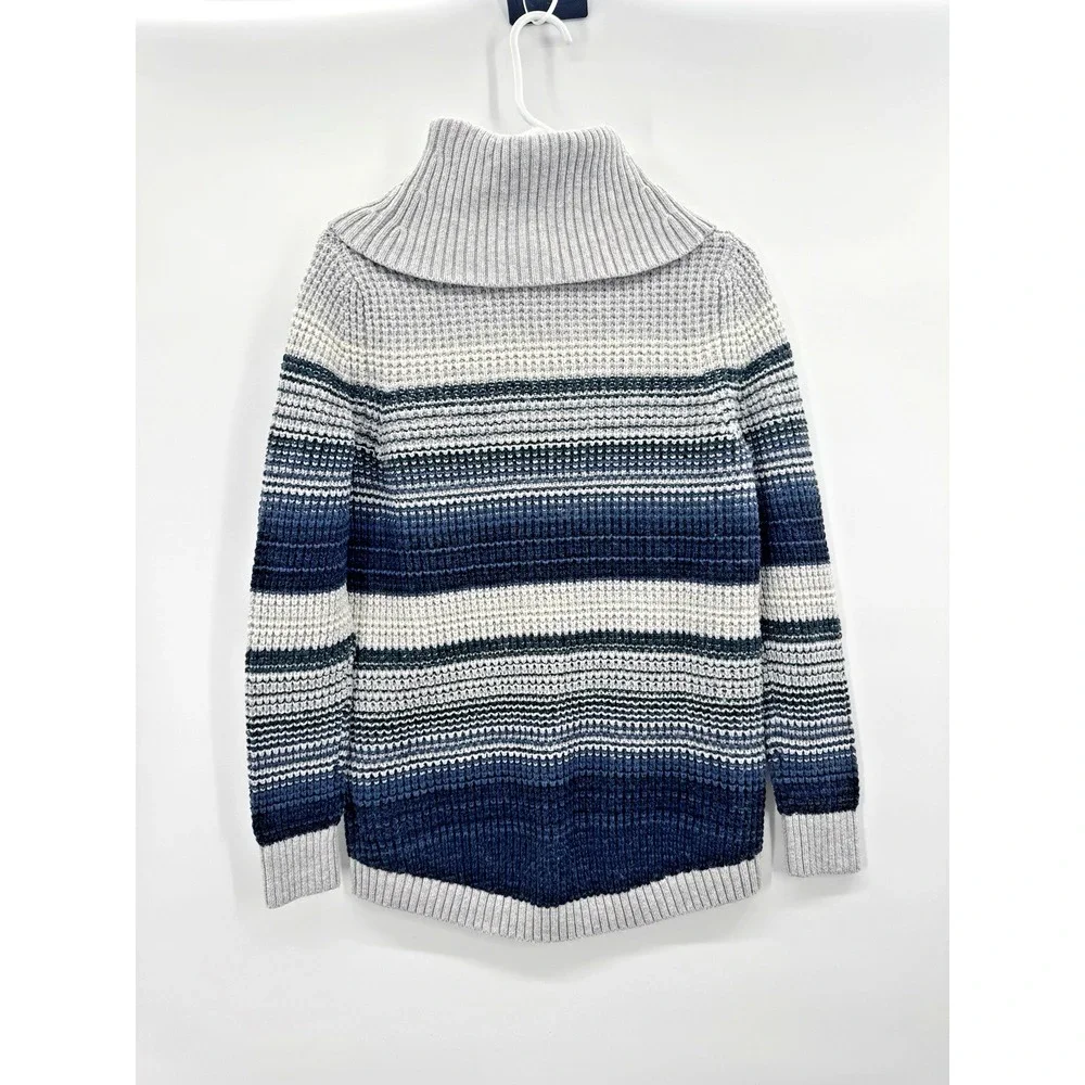 VTG 90s LL Bean Merino Wool Cotton Chunky Knit Sweater Medium Fisherman Preppy